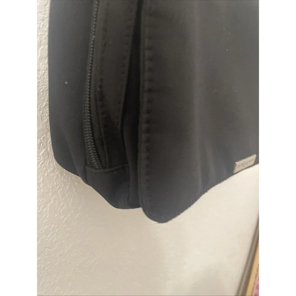 Donna Karan New York Canvas Black Crossbody Bag, Snap Closure Classic Stain